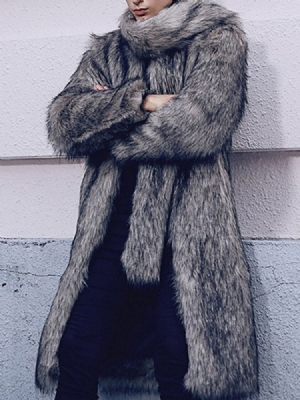 Casaco Longo Liso De Inverno Europeu Masculino