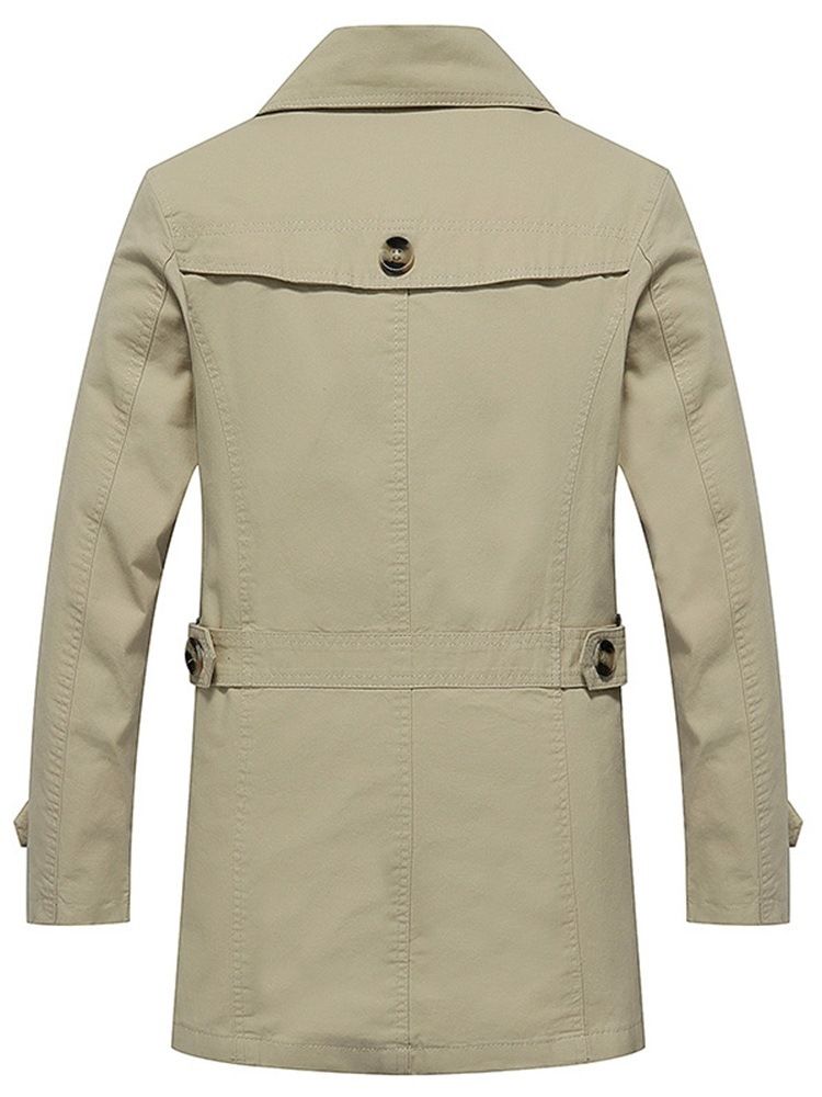 Casaco Masculino Casual Fino De Botão Liso Comprimento Médio