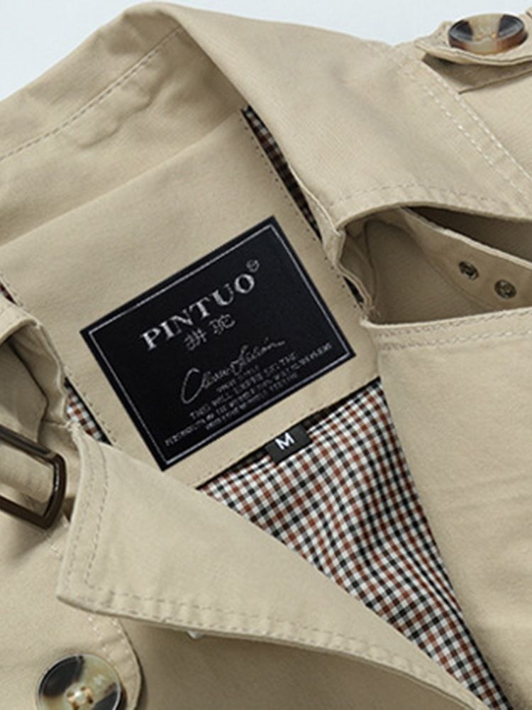 Casaco Masculino Casual Fino De Botão Liso Comprimento Médio
