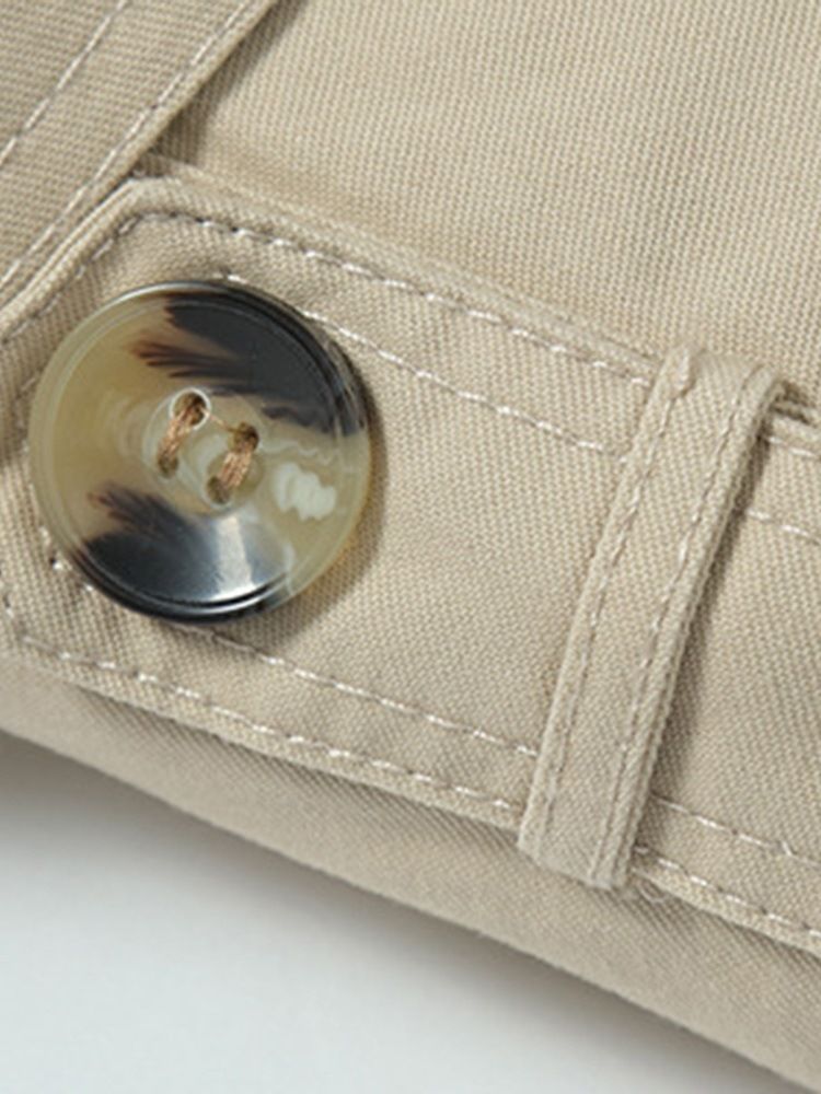 Casaco Masculino Casual Fino De Botão Liso Comprimento Médio