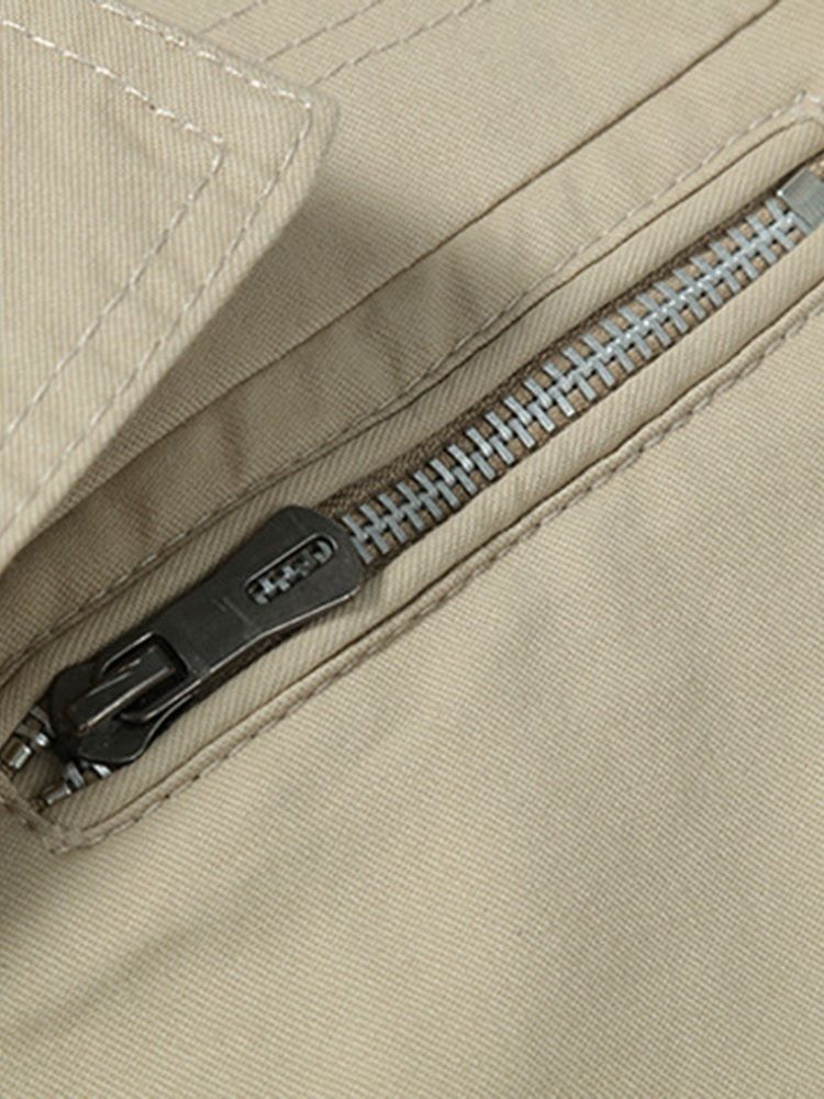 Casaco Masculino Casual Fino De Botão Liso Comprimento Médio