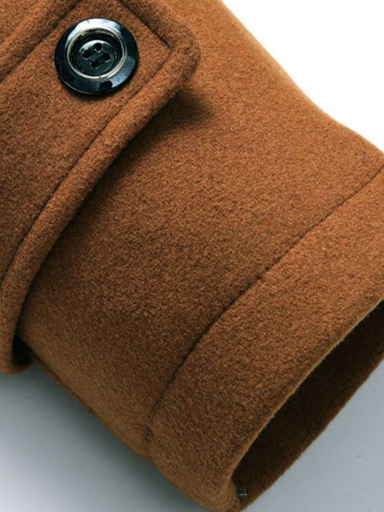 Casaco Masculino De Lapela Lisa Com Peito Único De Inverno