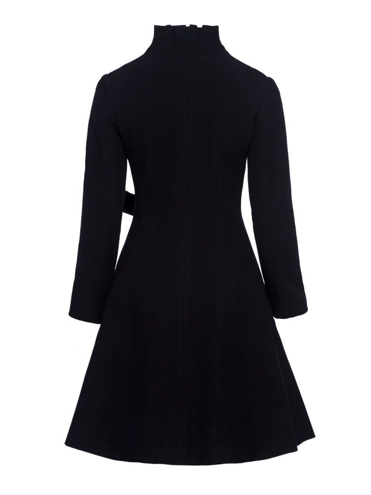 Gabardine Feminino Com Cinto De Babado De Comprimento Médio