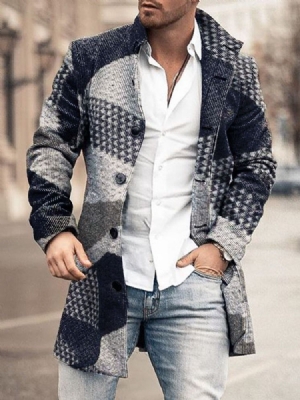 Imprimir Jaqueta Colorida De Comprimento Médio Single Breasted Liso Masculino