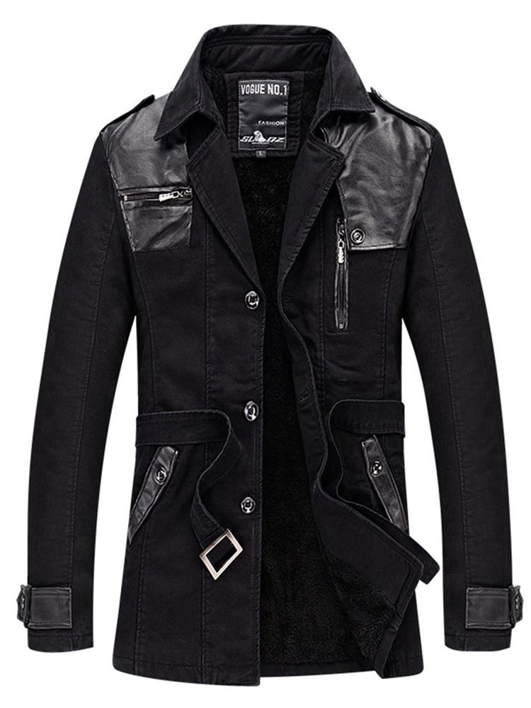 Lapela Com Entalhe Em Patchwork Macacão Masculino