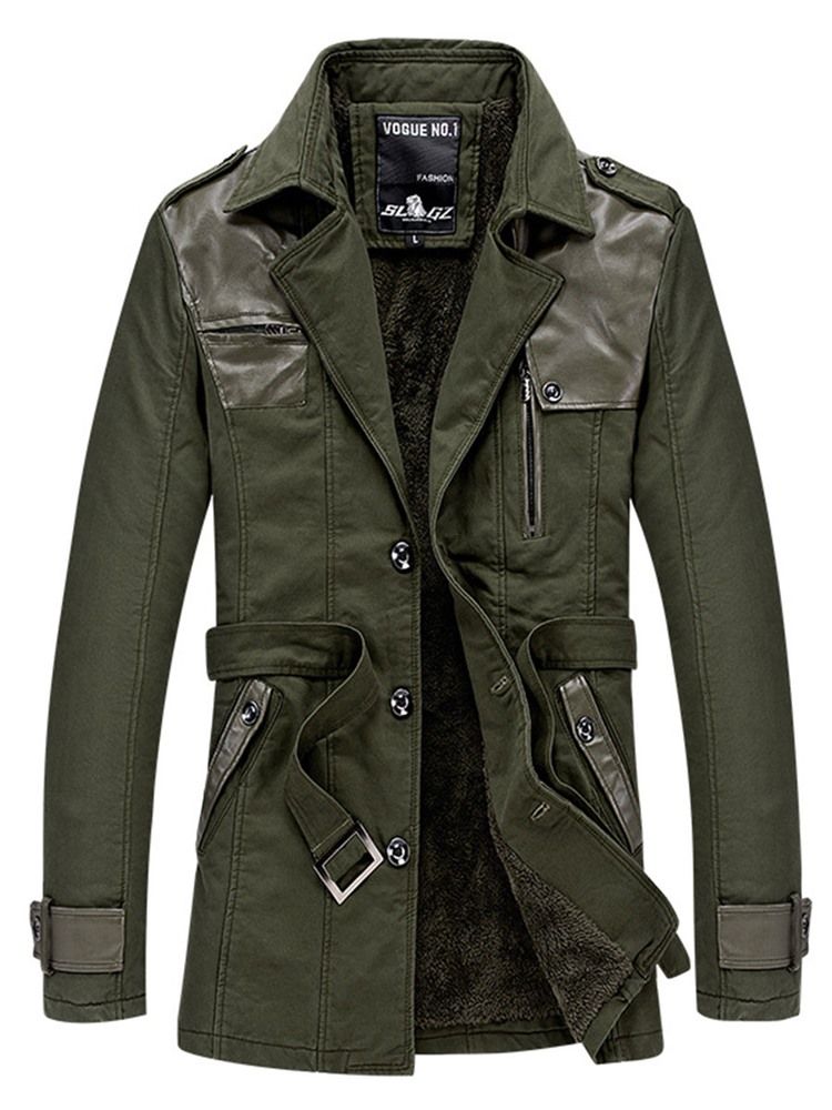 Lapela Com Entalhe Em Patchwork Macacão Masculino