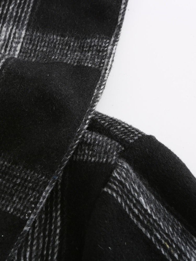 Sobretudo Feminino De Lapela De Inverno Reto Com Cordões De Cinto