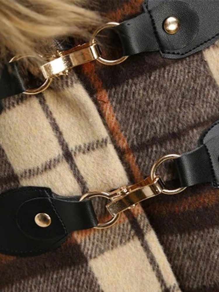 Sobretudo Longo De Inverno Feminino Com Botão De Chifre Fino