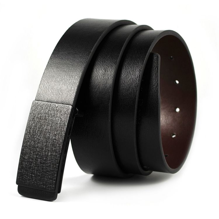 Cinto De Couro Com Fivela Lisa Masculino