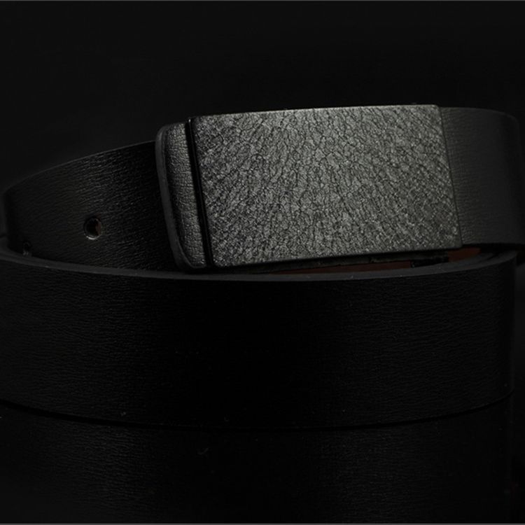 Cinto De Couro Com Fivela Lisa Masculino