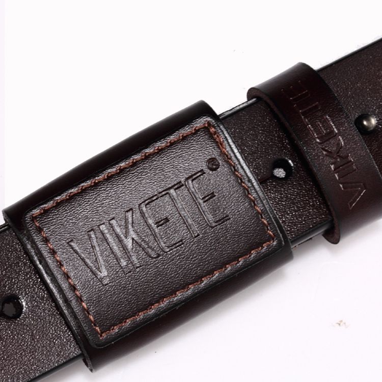 Cinto De Couro Genuíno Masculino Com Fivela De Alfinete De Couro