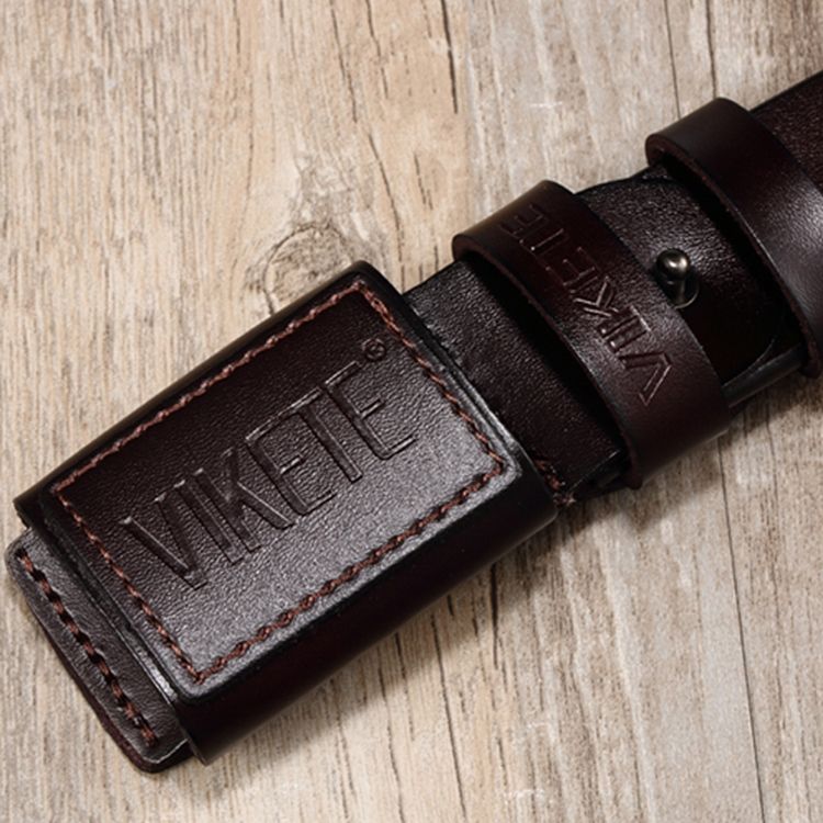 Cinto De Couro Genuíno Masculino Com Fivela De Alfinete De Couro