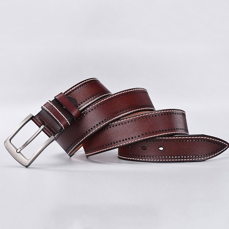 Cinto De Couro De Linha Casual Masculino