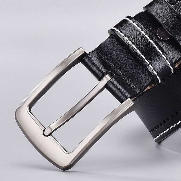 Cinto De Couro De Linha Casual Masculino