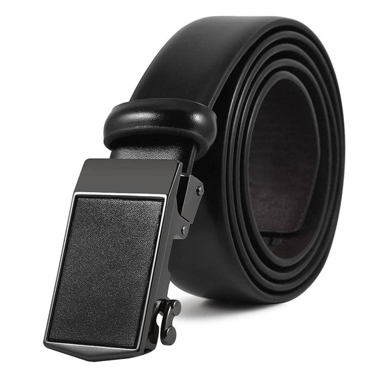 Cinto De Fivela Automática De Couro De Vaca Masculino