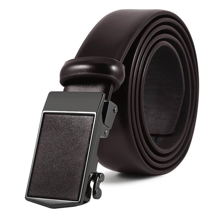 Cinto De Fivela Automática De Couro De Vaca Masculino