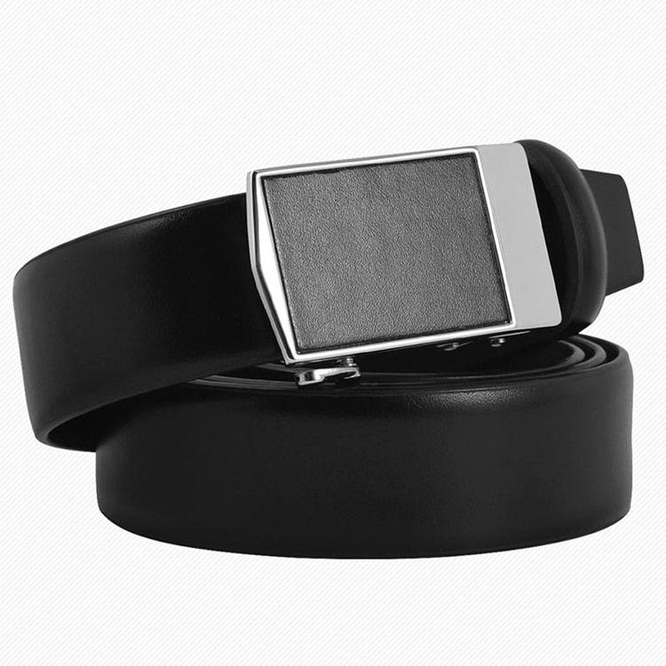 Cinto De Fivela Automática De Couro De Vaca Masculino