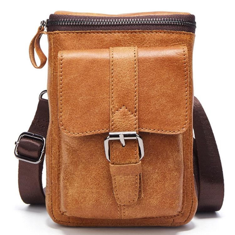 Bolsa Masculina De Couro Nobuck Multiuso Ao Ar Livre