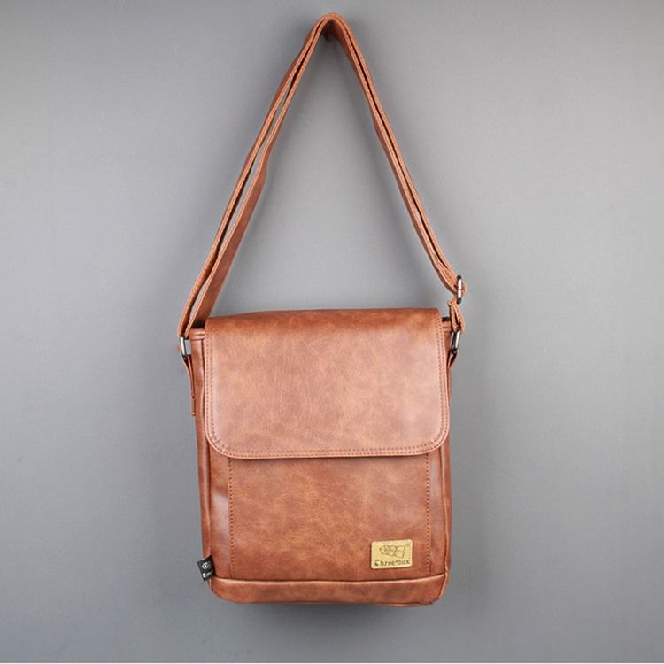 Fio Pu Liso Quadrado Malas Crossbody Masculino