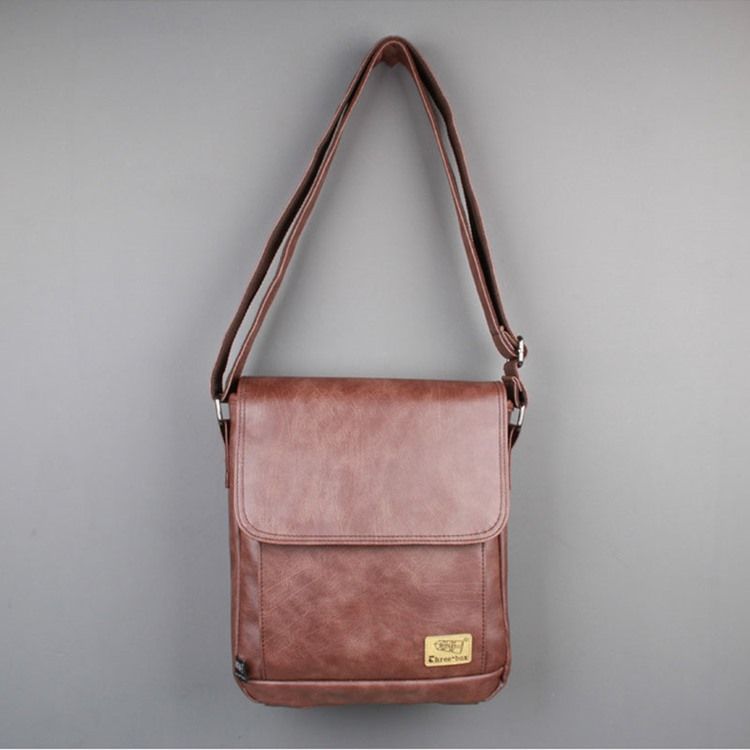 Fio Pu Liso Quadrado Malas Crossbody Masculino