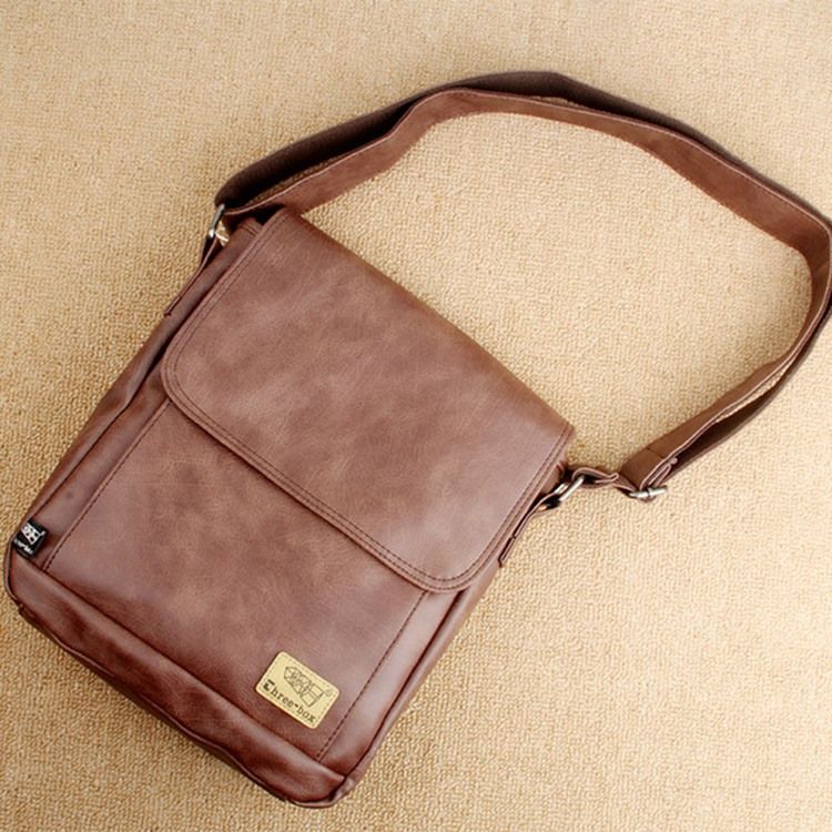 Fio Pu Liso Quadrado Malas Crossbody Masculino