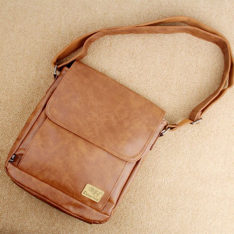 Fio Pu Liso Quadrado Malas Crossbody Masculino
