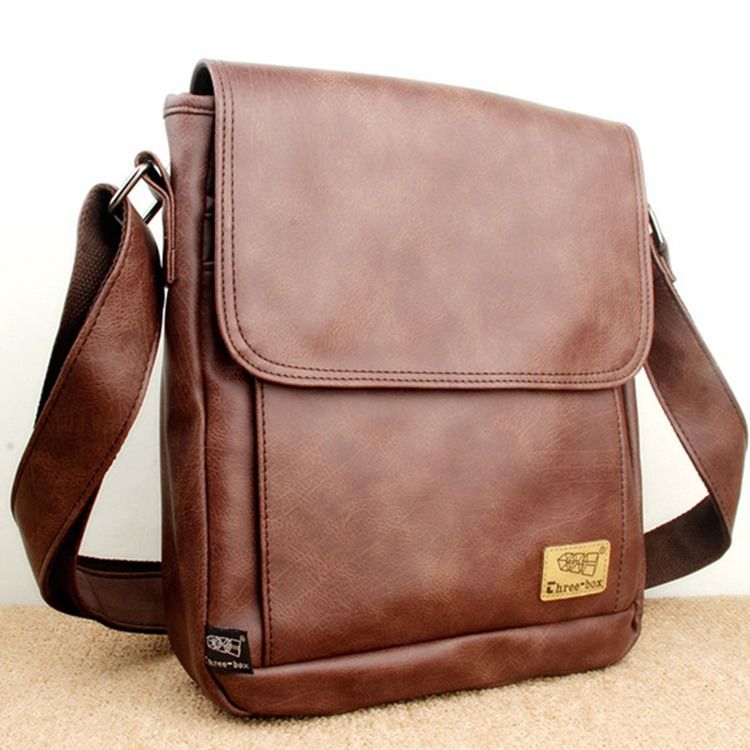 Fio Pu Liso Quadrado Malas Crossbody Masculino
