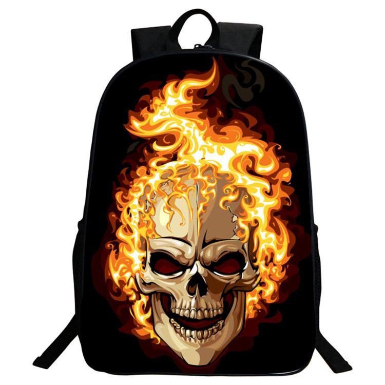 Mochila Masculina Com Estampa De Crânio Estilo Coreano