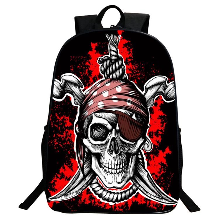 Mochila Masculina Com Estampa De Crânio Estilo Coreano
