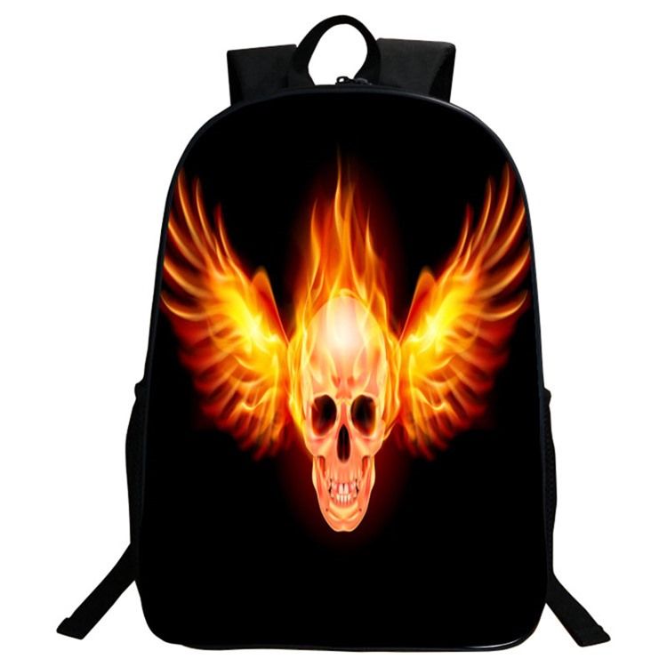 Mochila Masculina Com Estampa De Crânio Estilo Coreano