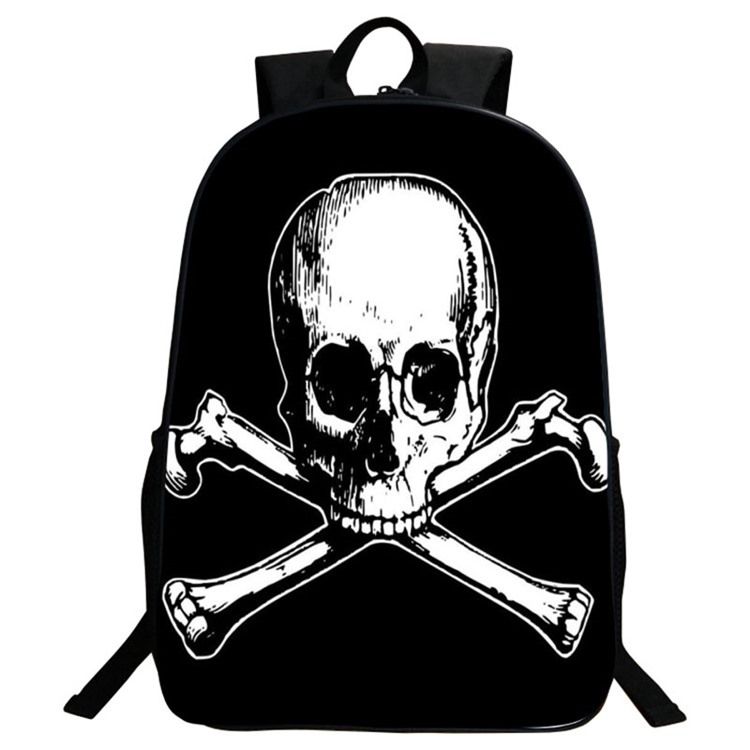 Mochila Masculina Com Estampa De Crânio Estilo Coreano