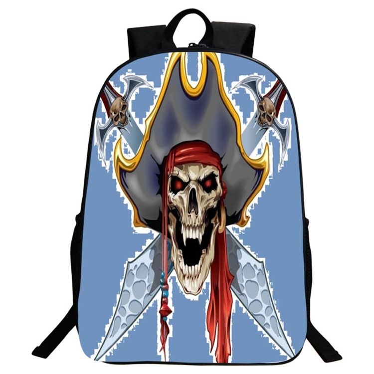 Mochila Masculina Com Estampa De Crânio Estilo Coreano