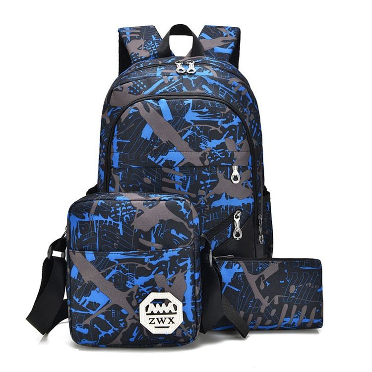 Mochila Masculina De Lona Com Padrão De Camuflagem Elegante