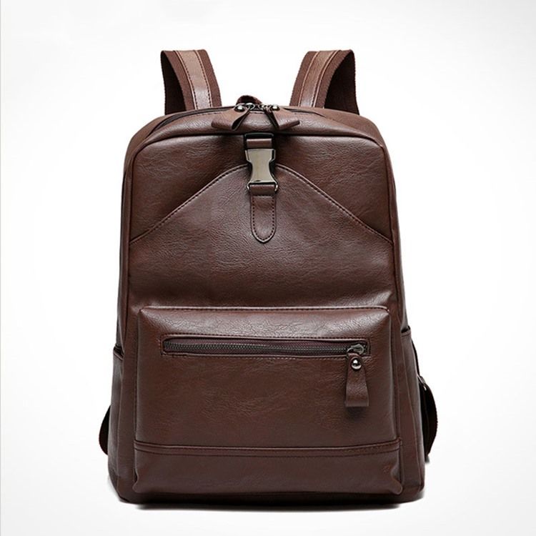 Mochilas Casuais De Fio De Pu Liso Masculino