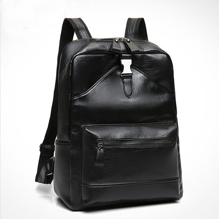 Mochilas Casuais De Fio De Pu Liso Masculino
