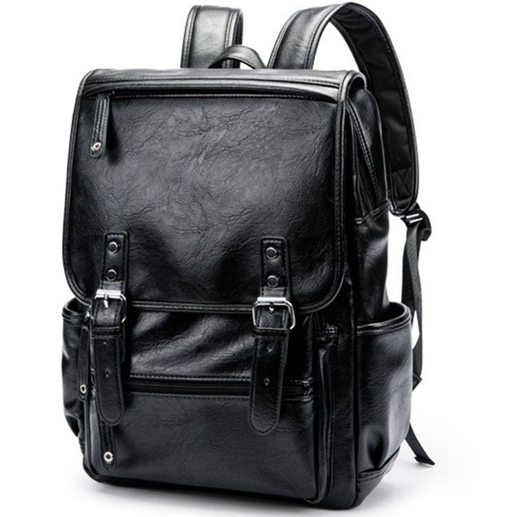Mochilas Pretas Simples Decoradas Com Cinto Em Pu