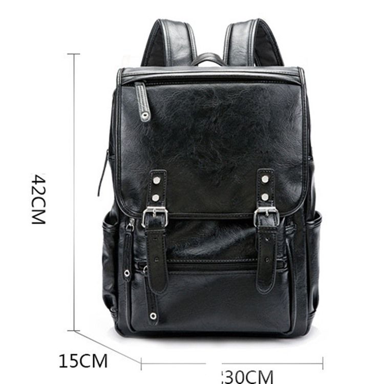 Mochilas Pretas Simples Decoradas Com Cinto Em Pu