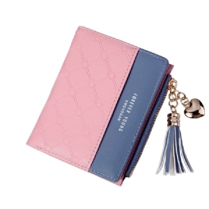 Carteira Color Block Zipper Hasp