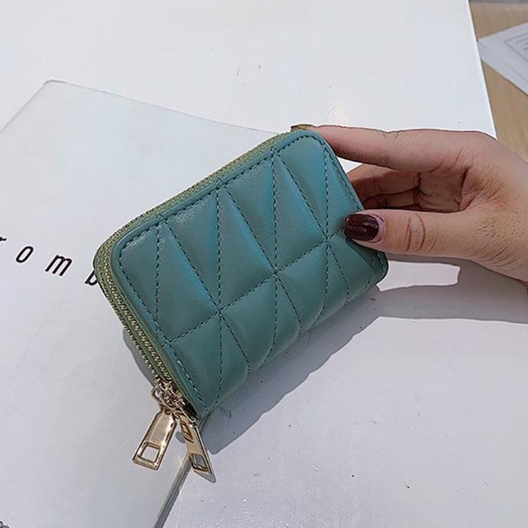 Mini Carteiras Femininas Com Zíper Pu