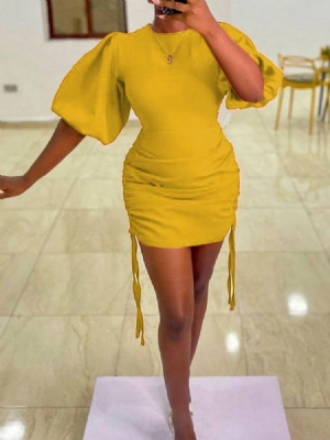 Feminino Acima Do Joelho Em Volta Do Pescoço Vestido Estilo Pulôver