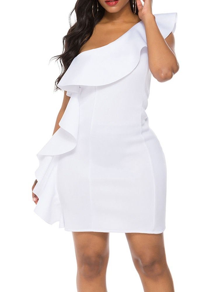 Joelho Acima Do Joelho Feminino Vestido Justo Para Festa Com Touca Selada Manga Curta