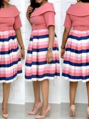 Pulôver Feminino Com Cintura Baixa E Manga Curta Vestido