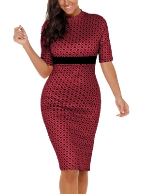 Pulôver Feminino Patchwork Vestido Sexy Bodycon