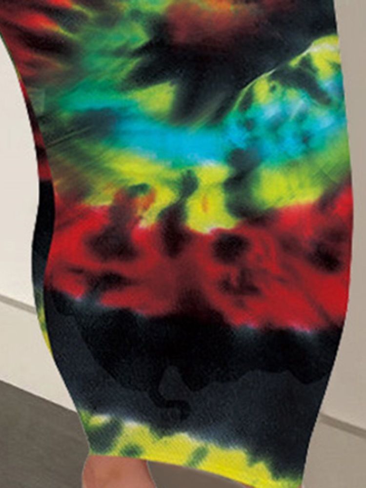 Pulôver Feminino Sem Mangas Sem Mangas Tie-dye Vestido Casual