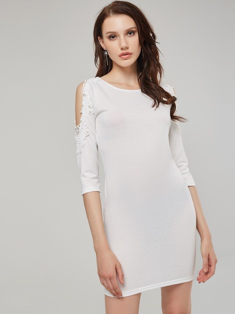 Vestido Bodycon Feminino Com Manga Três Quartos
