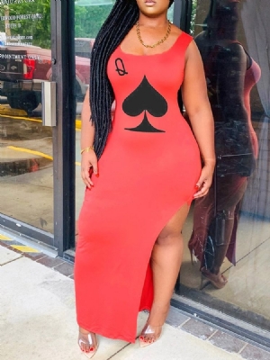 Vestido Casual Feminino Com Divisão Na Altura Do Tornozelo Bodycon