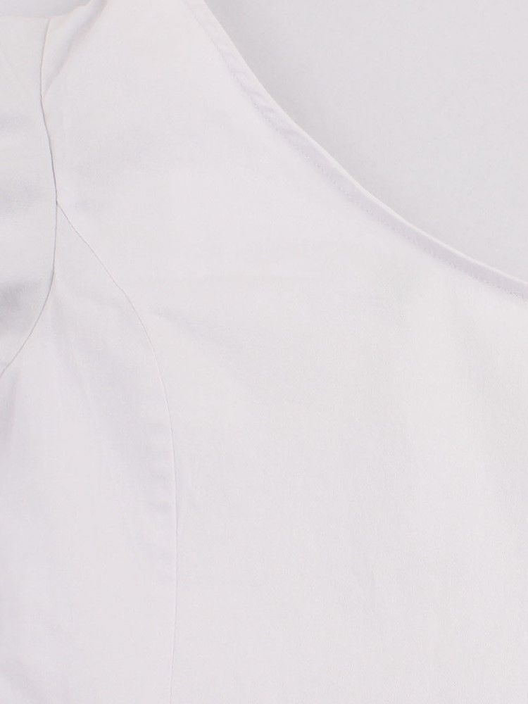 Vestido Feminino Com Babados De Um Ombro Em Cor Sólida