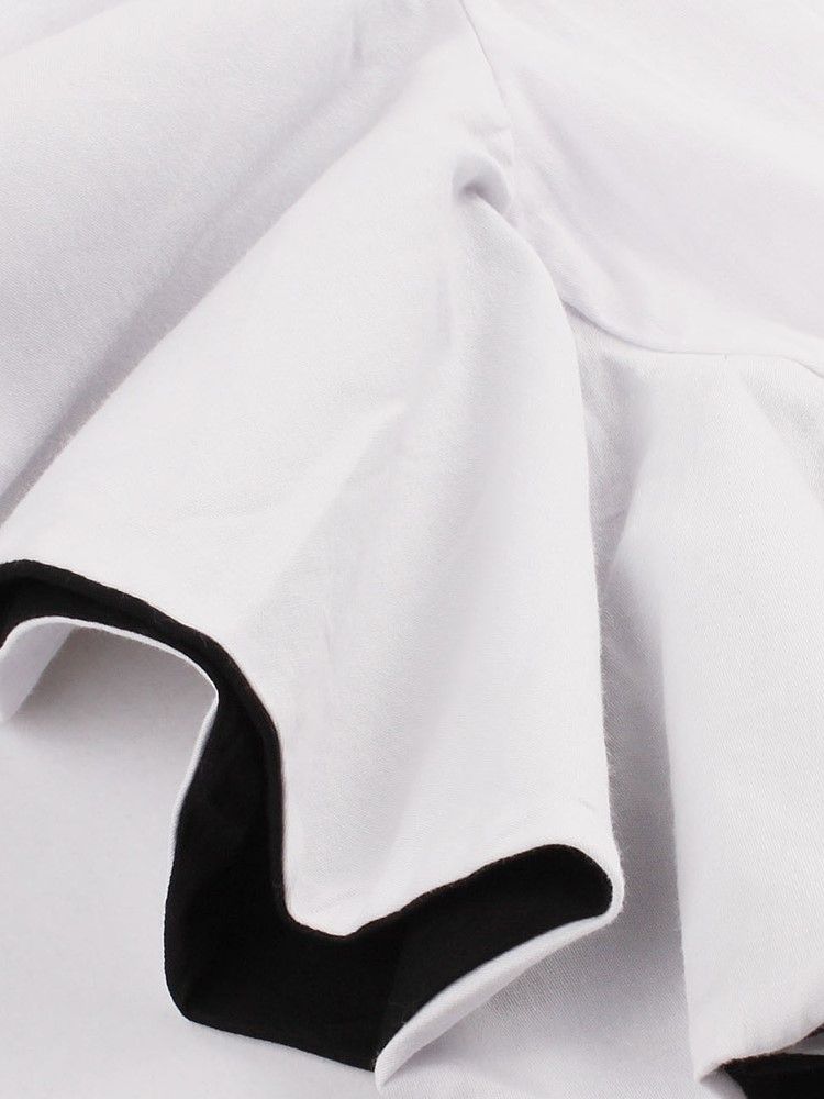 Vestido Feminino Com Babados De Um Ombro Em Cor Sólida
