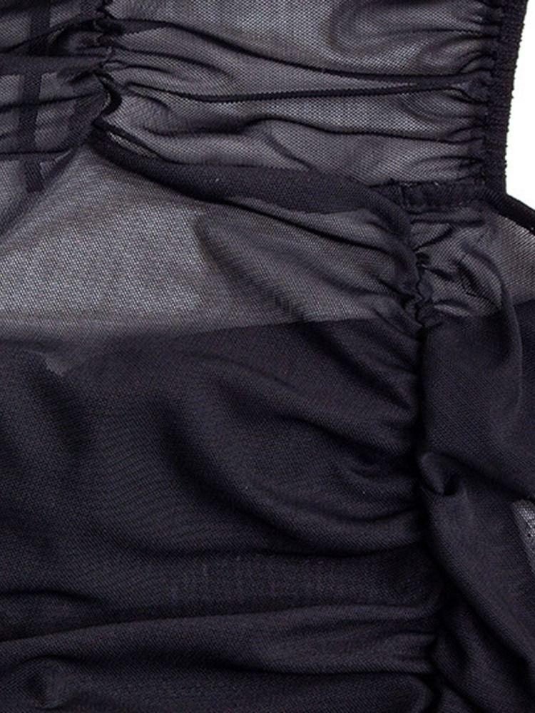 Vestido Feminino Com Cordões Até O Chão Sem Mangas Liso Bodycon