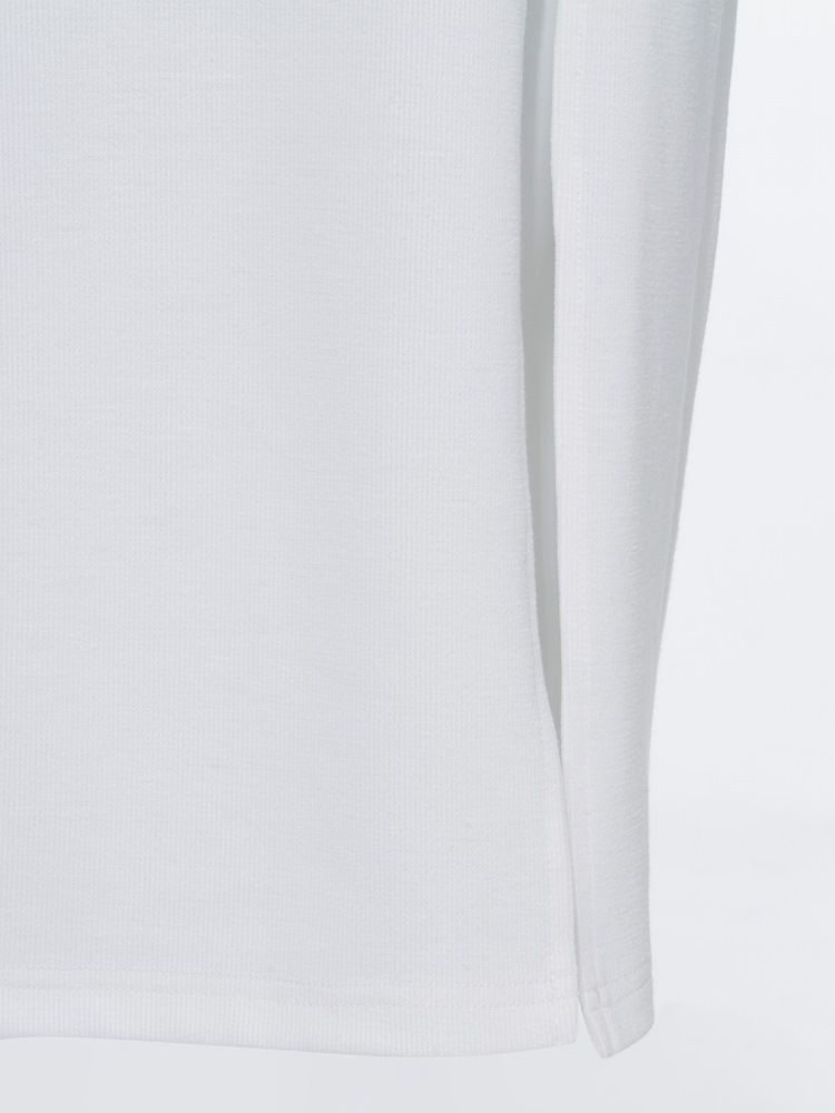 Vestido Feminino Com Decote Em V Manga Comprida Com Fenda Lateral